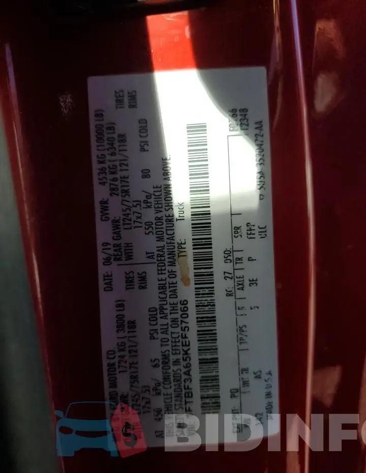1FTBF3A65KEF57066 Photo# 12
