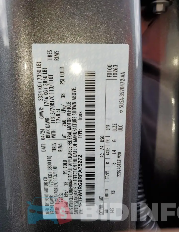 1FTFW1RG9RFA75272 Photo# 13