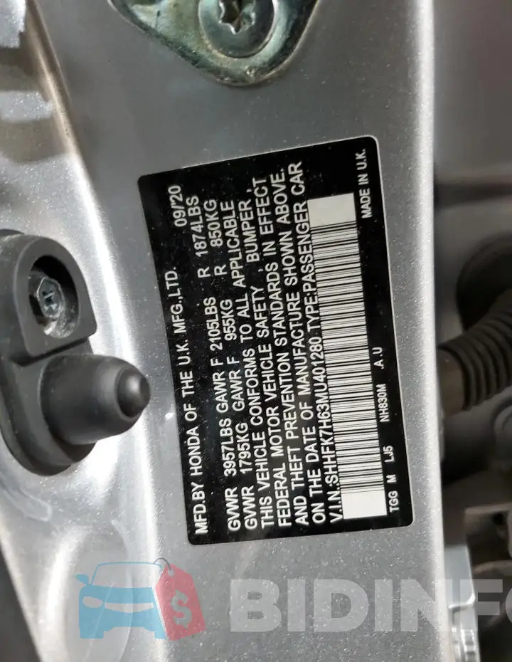 SHHFK7H63MU401280 Photo# 13
