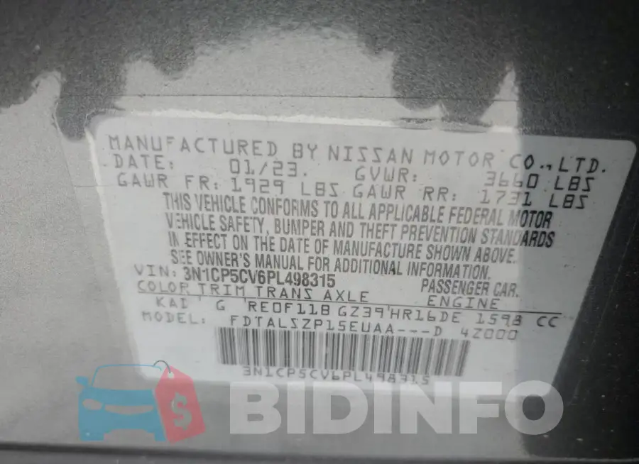 3N1CP5CV6PL498315 Photo# 11