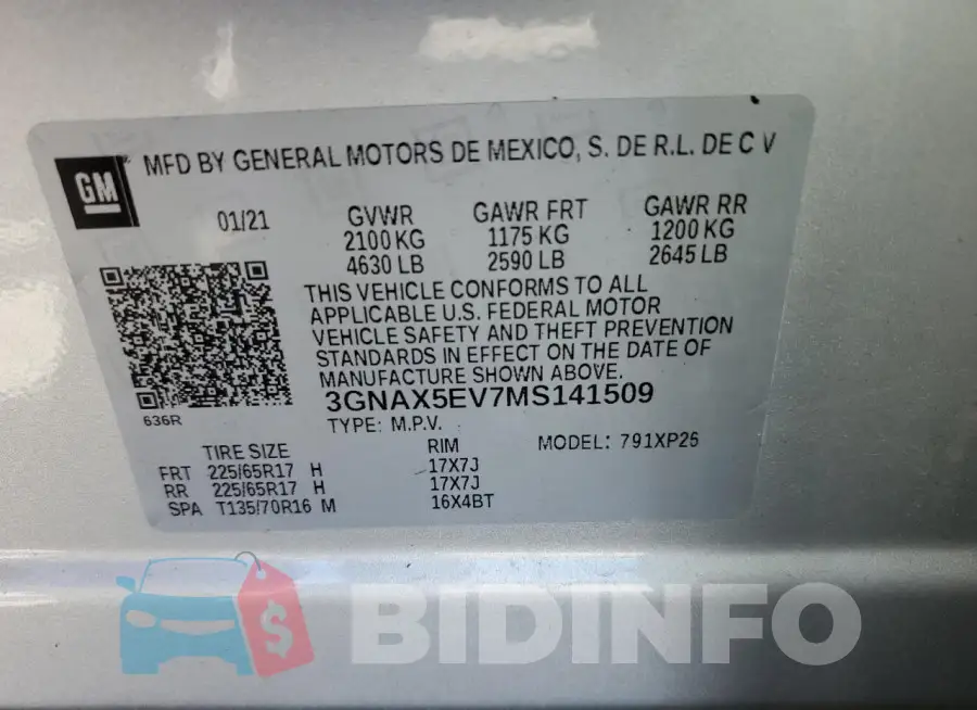 3GNAX5EV7MS141509 Photo# 12