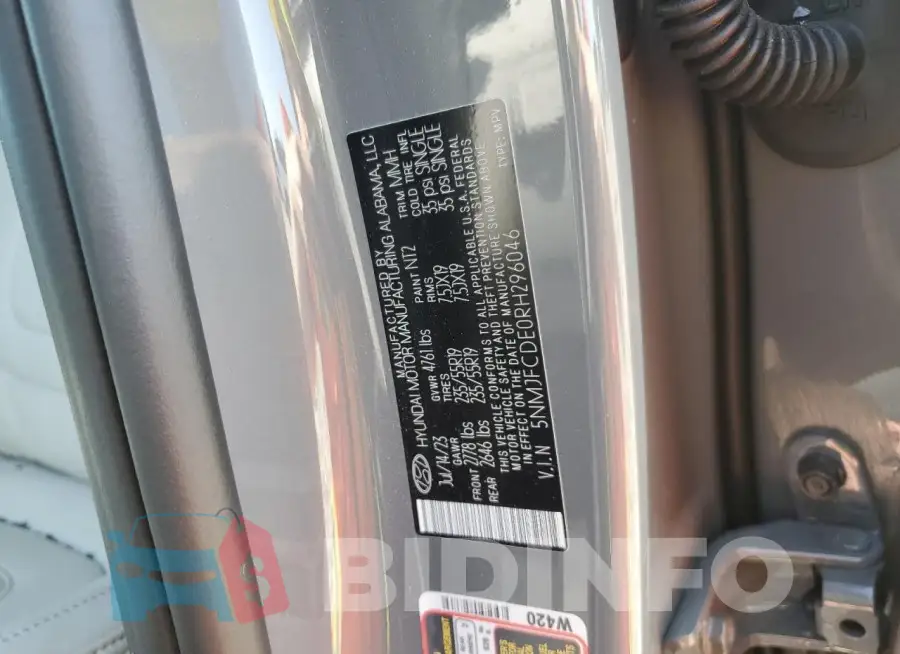 5NMJFCDE0RH296046 Photo# 13