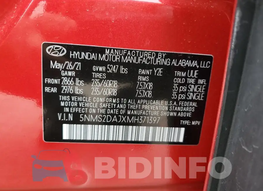 5NMS2DAJXMH371397 Photo# 14