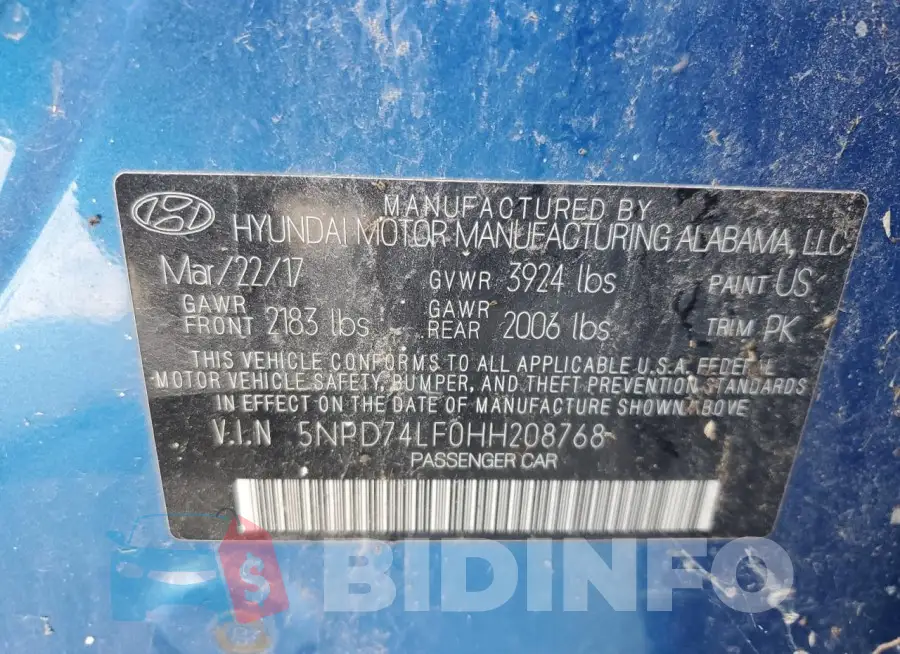 5NPD74LF0HH208768 Photo# 12