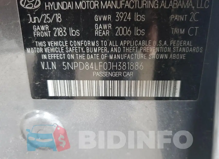 5NPD84LF0JH381886 Photo# 12