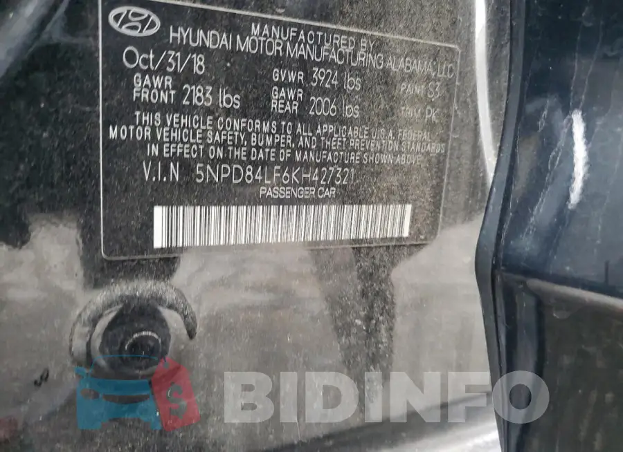 5NPD84LF6KH427321 Photo# 12