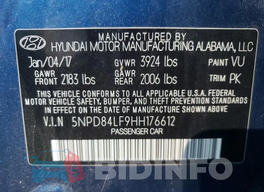 5NPD84LF9HH176612 Photo# 12