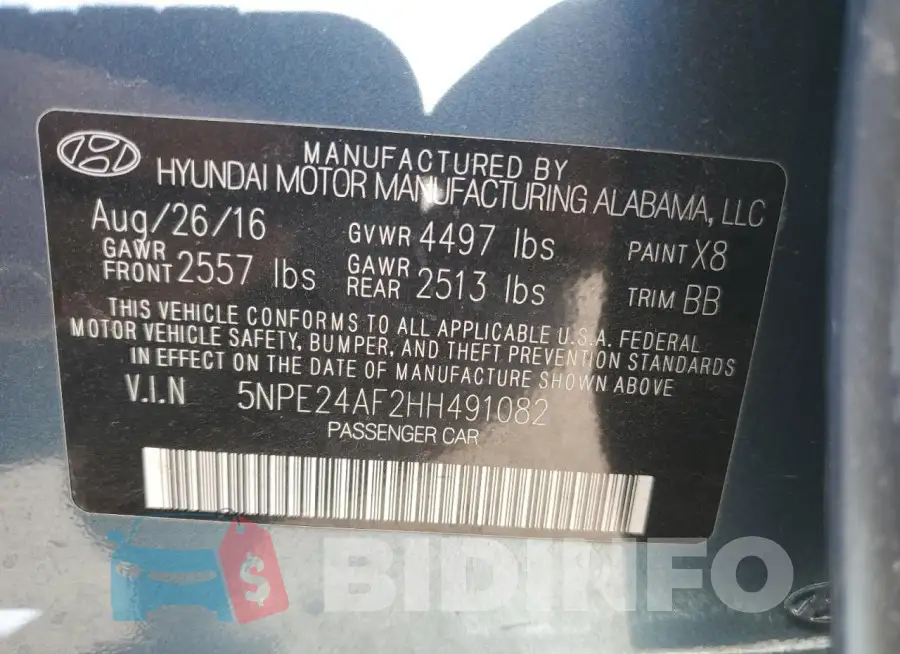 5NPE24AF2HH491082 Photo# 12