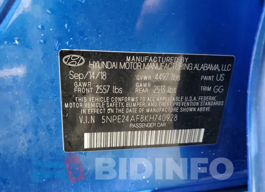 5NPE24AF8KH740928 Photo# 12