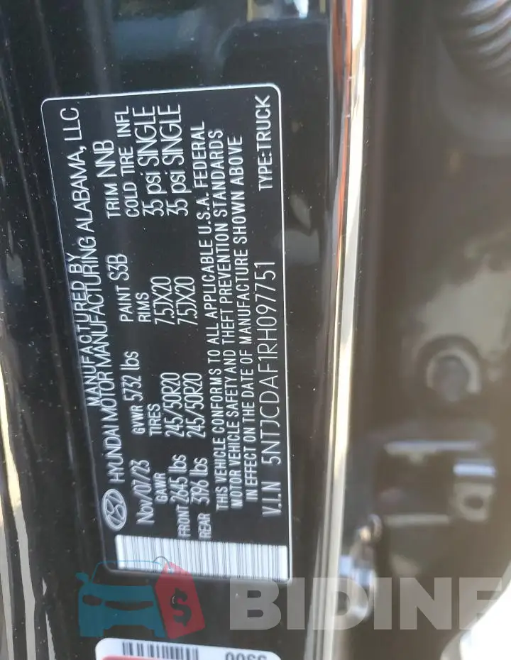 5NTJCDAF1RH097751 Photo# 13