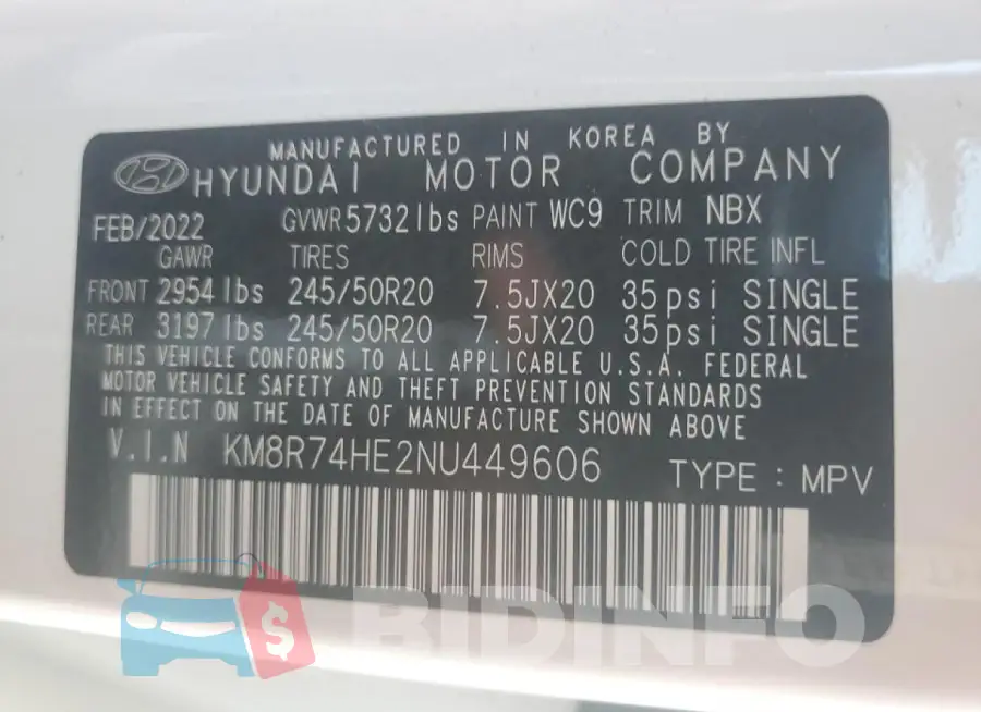 KM8R74HE2NU449606 Photo# 13