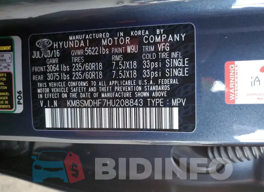 KM8SMDHF7HU208843 Photo# 13