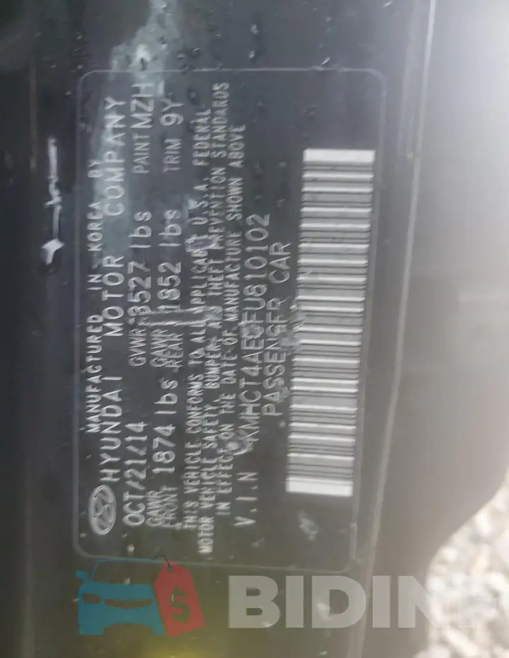 KMHCT4AE9FU810102 Photo# 12
