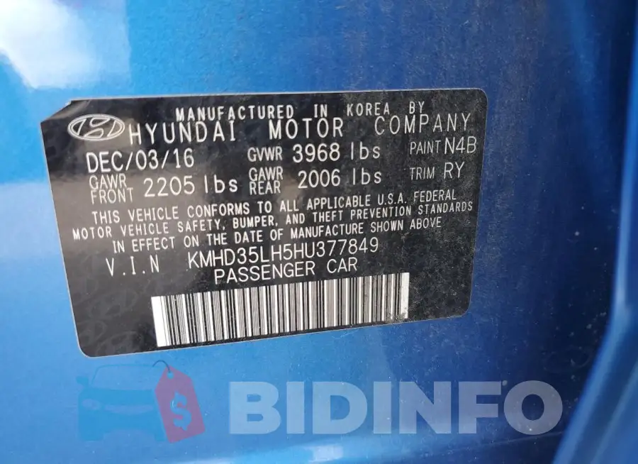 KMHD35LH5HU377849 Photo# 12