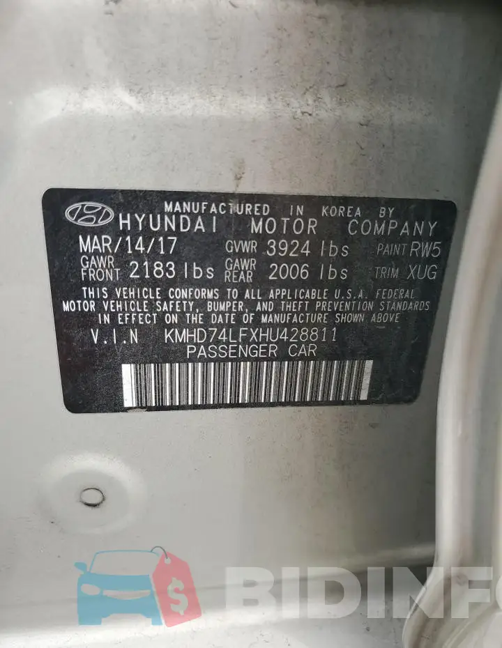 KMHD74LFXHU428811 Photo# 12