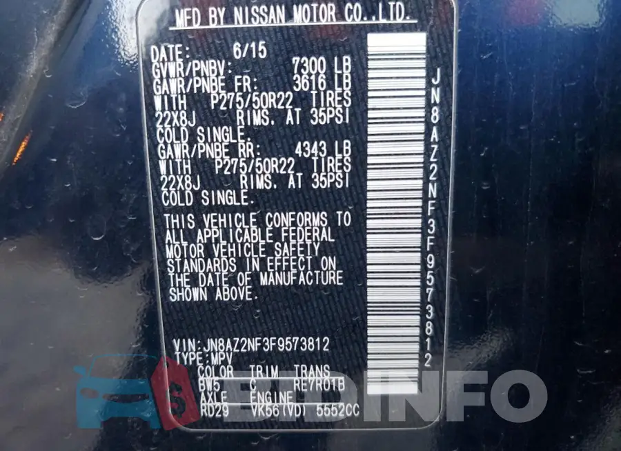 JN8AZ2NF3F9573812 Photo# 13