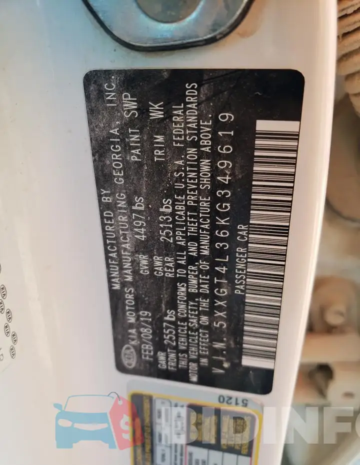 5XXGT4L36KG349619 Photo# 12
