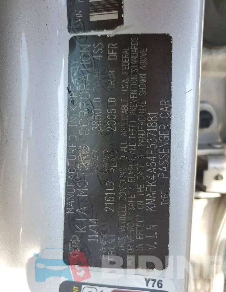 KNAFK4A64F5371881 Photo# 12