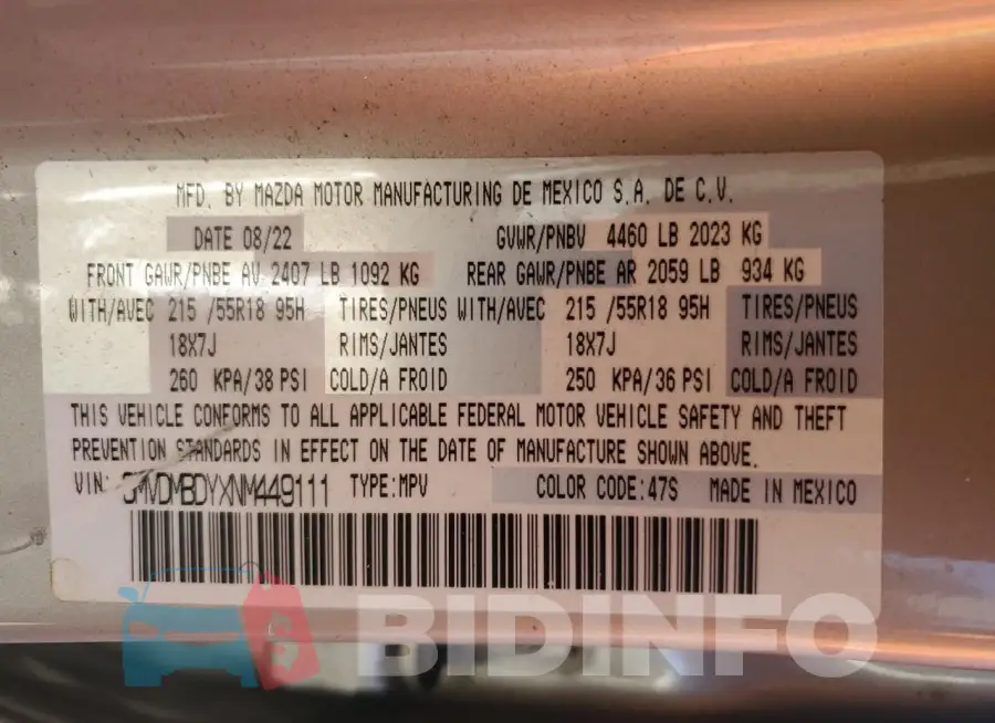3MVDMBDYXNM449111 Photo# 13