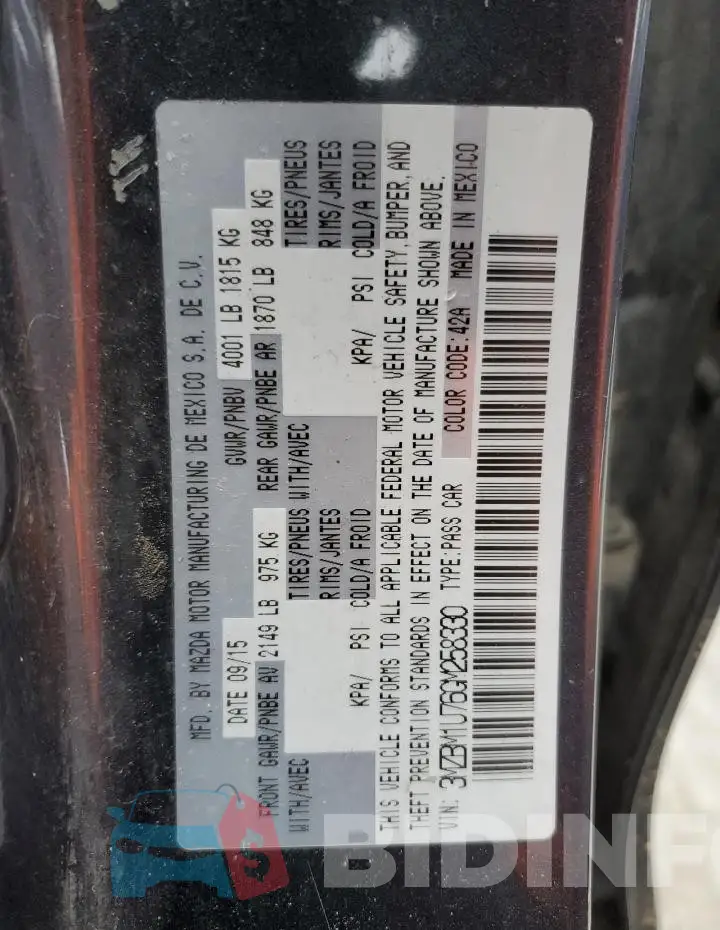 3MZBM1U76GM258330 Photo# 12