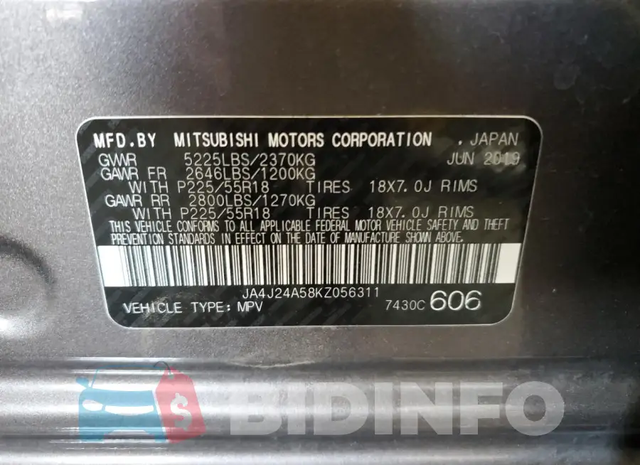 JA4J24A58KZ056311 Photo# 14