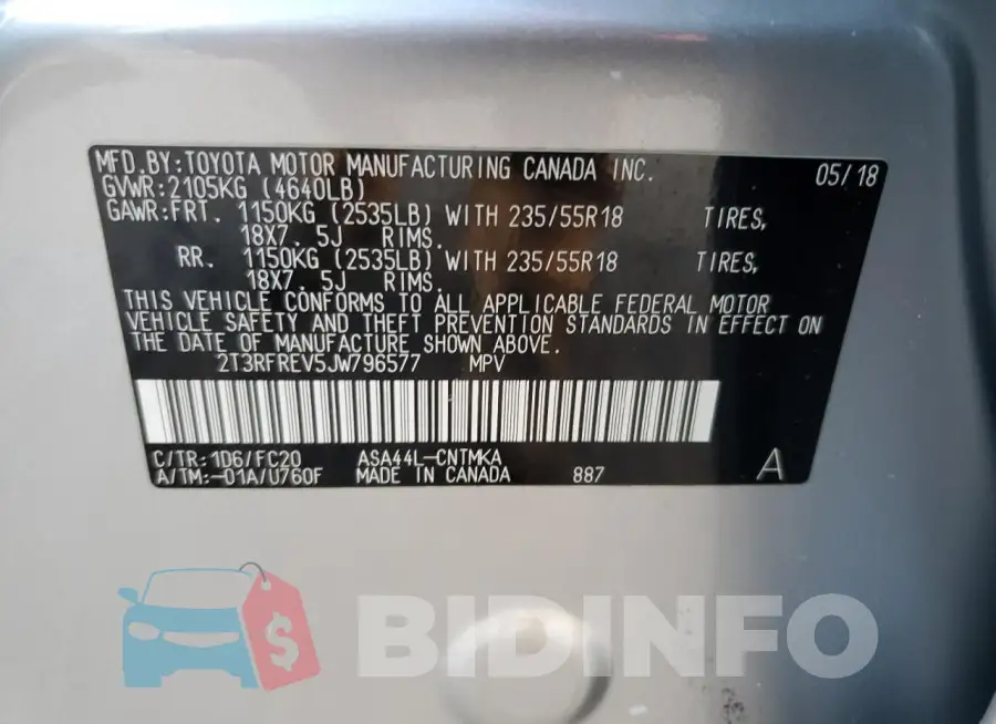 2T3RFREV5JW796577 Photo# 14