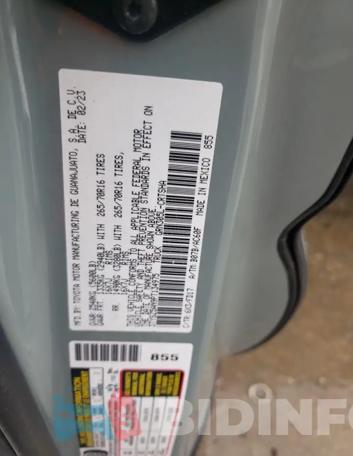 3TYSZ5AN9PT134975 Photo# 12