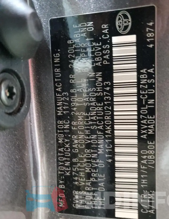 4T1C11AK0RU213743 Photo# 12