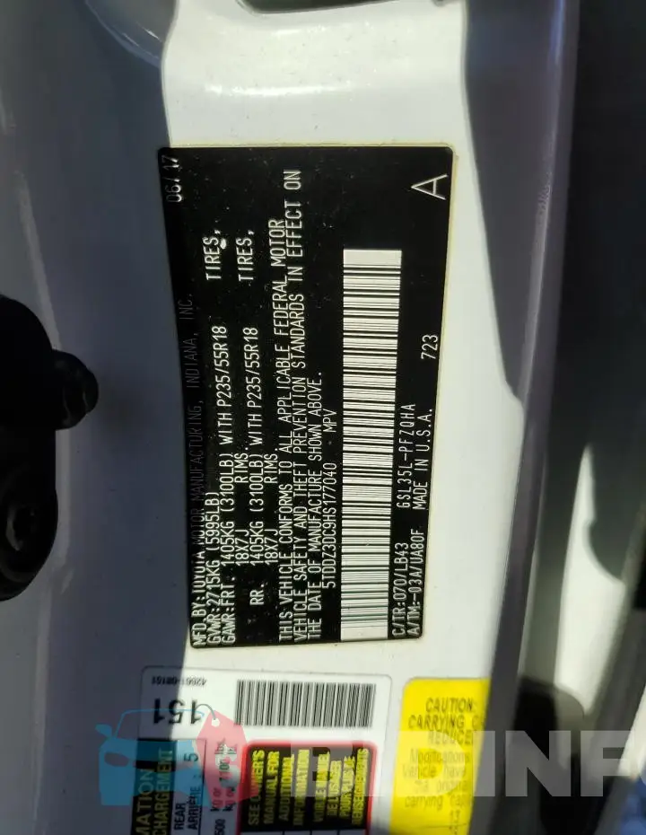 5TDDZ3DC9HS177040 Photo# 14