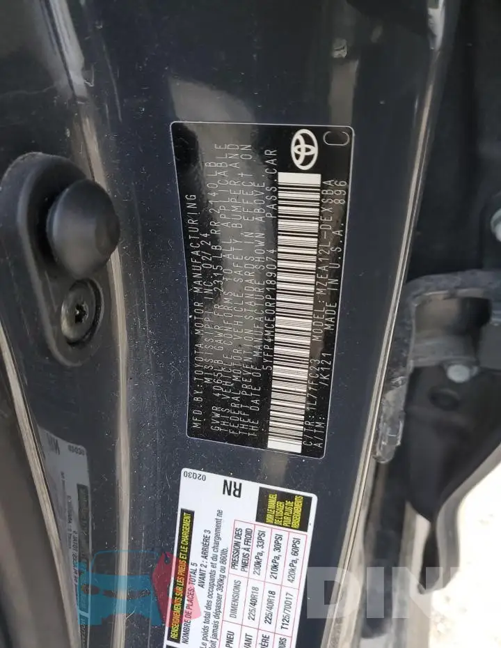 5YFP4MCE0RP189074 Photo# 11