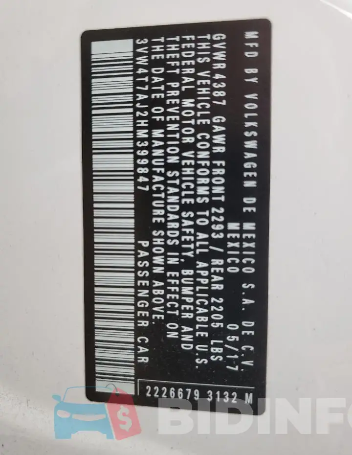 3VW4T7AJ2HM399847 Photo# 12