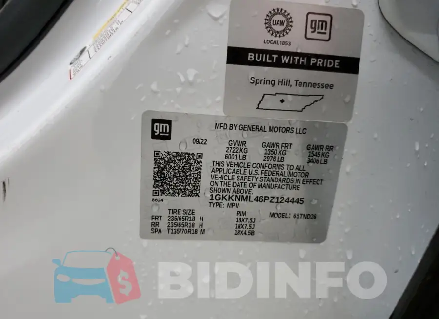 1GKKNML46PZ124445 Photo# 13