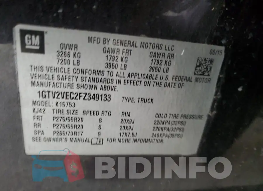 1GTV2VEC2FZ349133 Photo# 12
