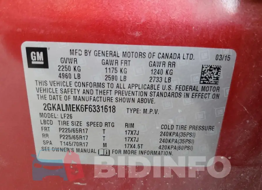 2GKALMEK6F6331618 Photo# 13