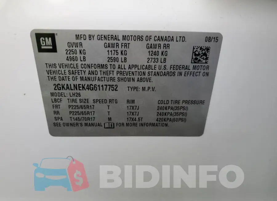 2GKALNEK4G6117752 Photo# 13