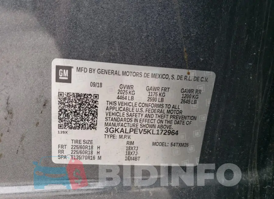 3GKALPEV5KL172964 Photo# 14