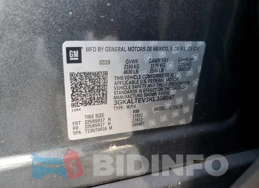 3GKALTEV3KL308047 Photo# 13