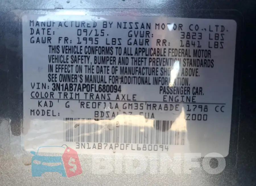 3N1AB7AP0FL680094 Photo# 13