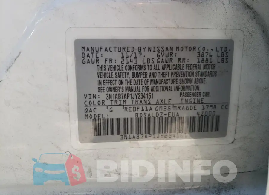 3N1AB7AP1JY234161 Photo# 13