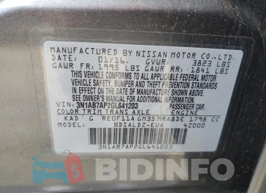 3N1AB7AP2GL641203 Photo# 12