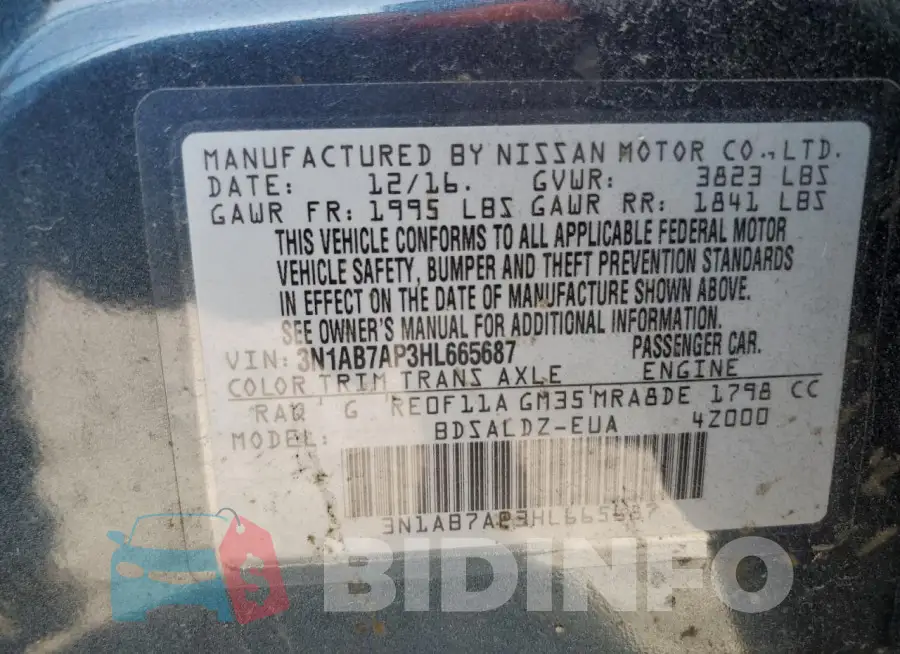 3N1AB7AP3HL665687 Photo# 13