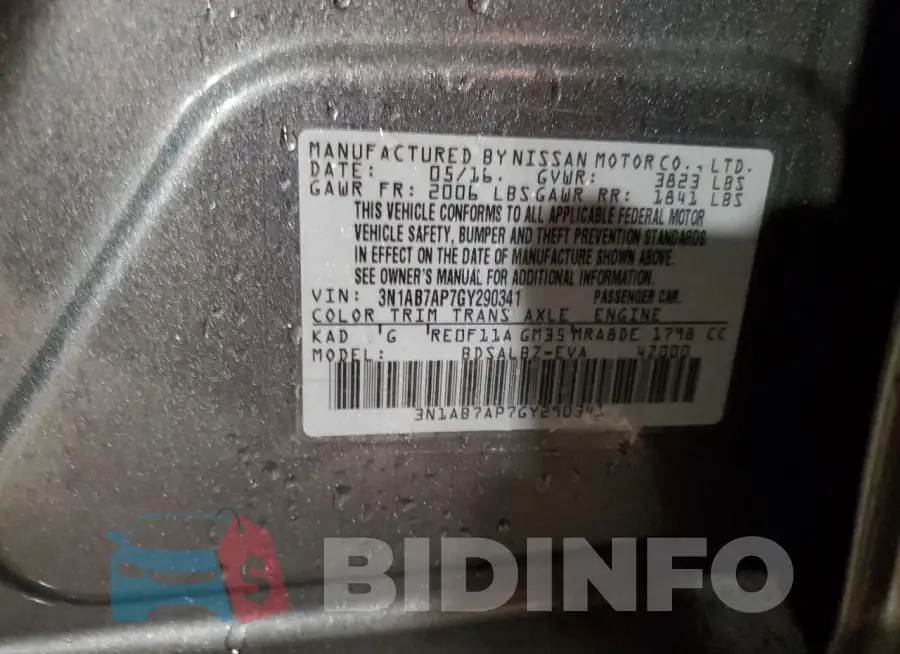 3N1AB7AP7GY290341 Photo# 13