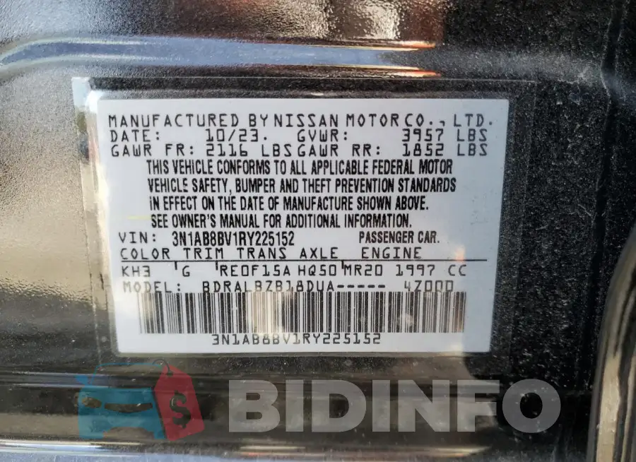 3N1AB8BV1RY225152 Photo# 12