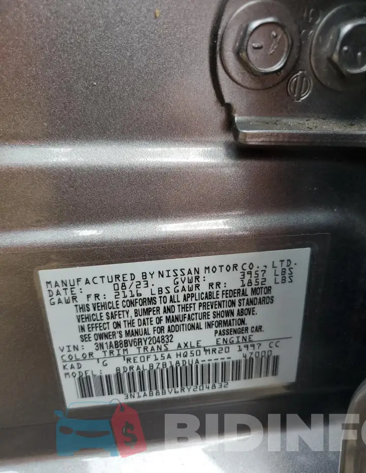 3N1AB8BV6RY204832 Photo# 13