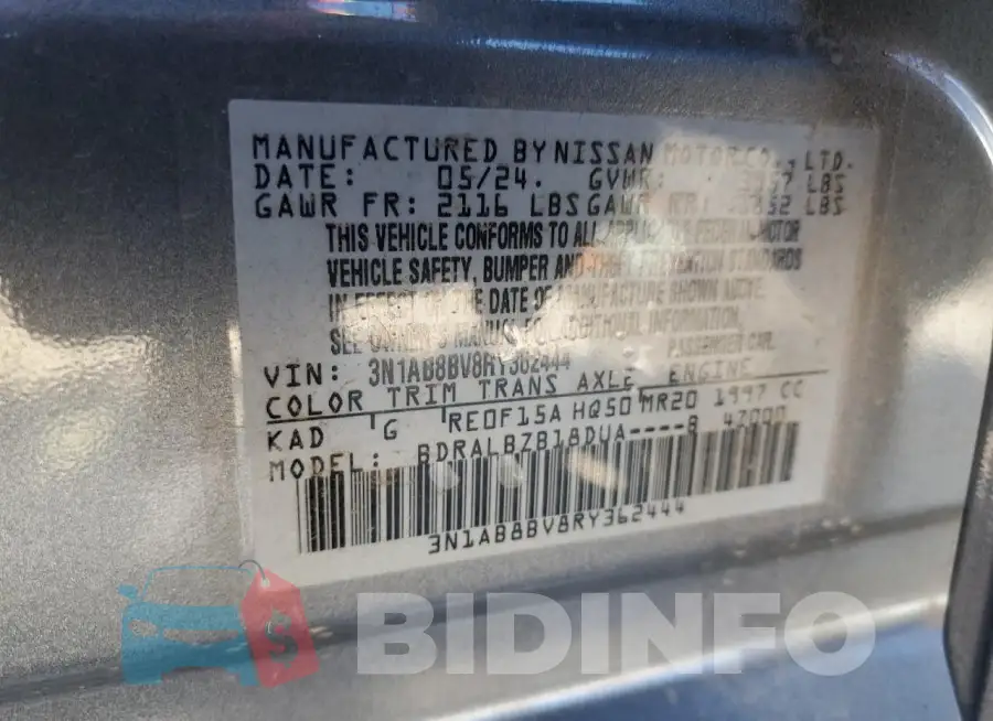 3N1AB8BV8RY362444 Photo# 13