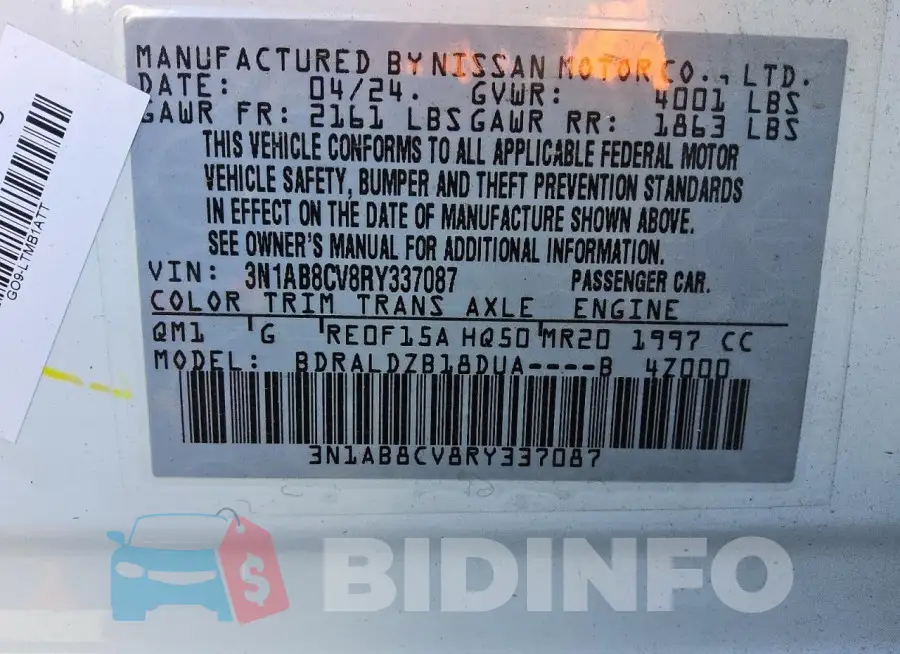 3N1AB8CV8RY337087 Photo# 13