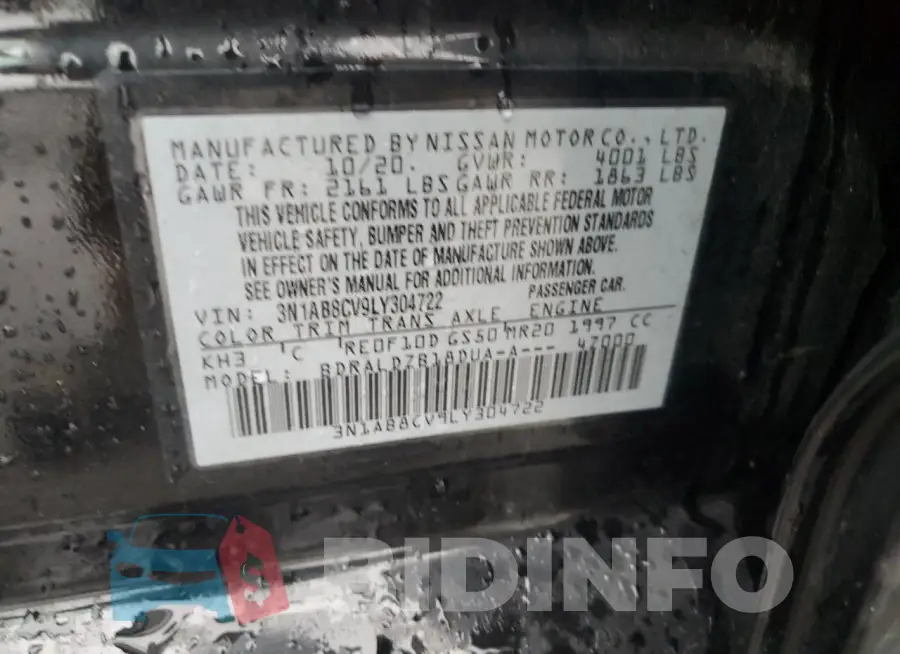 3N1AB8CV9LY304722 Photo# 12