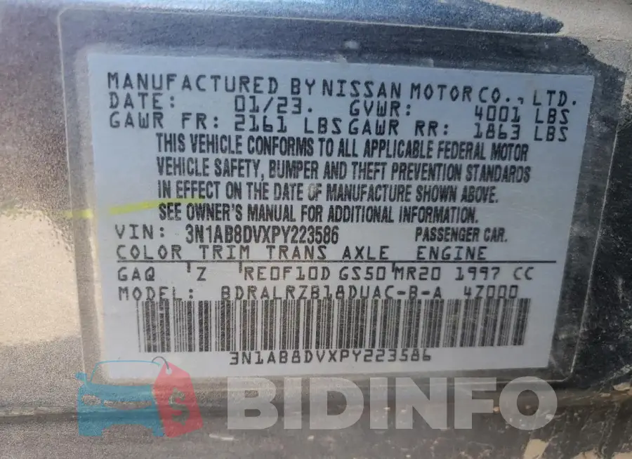 3N1AB8DVXPY223586 Photo# 12
