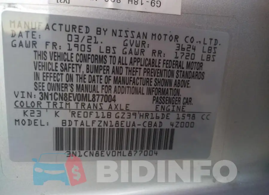 3N1CN8EV0ML877004 Photo# 13