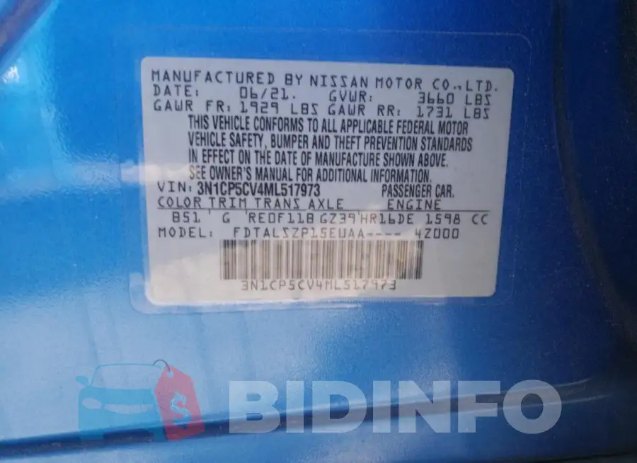 3N1CP5CV4ML517973 Photo# 12